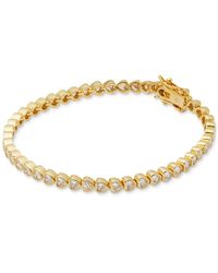 Kate Spade - Gold-tone Cubic Zirconia Heart Tennis Bracelet - Lyst