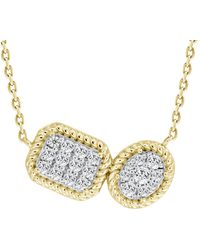 Macy's - Diamond Double Cluster Rope-framed Pendant Necklace (1/3 Ct. T.w. - Lyst