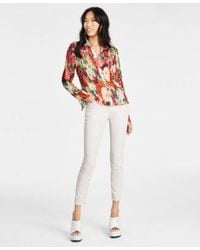 Guess - Vivenne Pleated Button Up Top Shape Up High Rise Skinny Jeans Jeans - Lyst