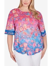 Ruby Rd. - Plus Size Ombre Floral Top - Lyst
