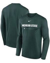 Nike - Michigan State Spartans 2025 Courtside Basketball Shootaround Legend Dri-fit Long Sleeve T-shirt - Lyst
