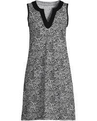 Lands' End - Cotton Jersey Sleeveless Swim Cover-up Dress Print - Lyst