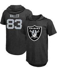 Majestic - Threads Darren Waller Las Vegas Raiders Player Name And Number Tri-blend Hoodie T-shirt - Lyst