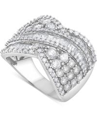 Macy's - Diamond Round & Baguette Crossover Statement Ring (1-5/8 Ct. T.w. - Lyst