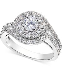 Macy's - Diamond Swirl Halo Engagement Ring (1-3/8 Ct. T.w. - Lyst
