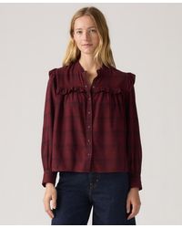 Levi's - Gianna Long Sleeve Ruffle Trim Blouse - Lyst
