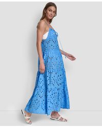 dkny tiered stretch cotton maxi dress Tiered Stretch Cotton Maxi Dress (Women)