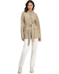 Rains - Tie-waist Snap-front Hooded Rain Coat - Lyst