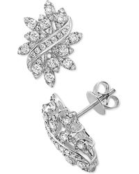Effy - Effy Diamond Swirl Cluster Stud Earrings (1-1/4 Ct. T.w. - Lyst