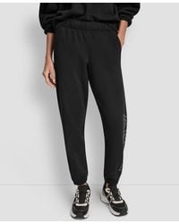 DKNY - Exploded Rhinestone Varsity Logo High Rise Relaxed jogger - Lyst