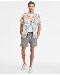 Sun & Stone - Sun Stone Cutler Leaf Print Camp Shirt Lava Flow Graphic T Shirt Chase 6 Linen Blend Shorts Exclusively At Macys - Lyst