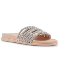 Madden Girl - Xana Rhinestone Strappy Footbed Slide Sandals - Lyst