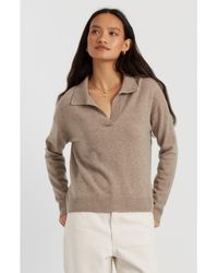 Chinti & Parker - Wool Cashmere Blend V Neck Collared Sweater - Lyst