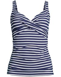 Lands' End - Dd-cup Chlorine Resistant Wrap Underwire Tankini Swimsuit Top - Lyst