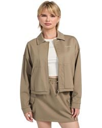 Guess - Carla Collared Zip-front Cropped Jacket - Lyst