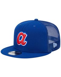 KTZ - Atlanta Braves Cooperstown Collection Team Color Trucker 9fifty Snapback Hat - Lyst
