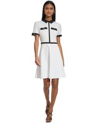 Karl Lagerfeld - Collared Scuba Crepe A-line Dress - Lyst
