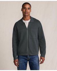 Lands' End - Long Sleeve Fine Gauge Cotton Full Zip Chore Coat - Lyst