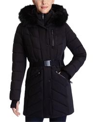Faux-fur-trim Hooded Puffer Coat 