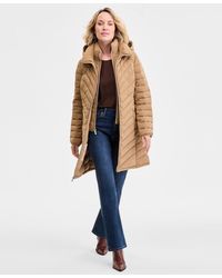 Michael Kors - Michael Petite Hooded Bibbed Puffer Coat - Lyst