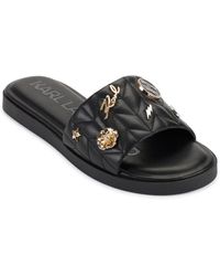 Karl Lagerfeld - Carenza Pins Flat Slide Sandals - Lyst