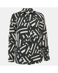 Pre-owned Burberry - London Black Printed Silk Button Front Shirt - Lyst