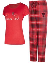Concepts Sport - Concept Sport 2-piece Texas Tech Raiders Vector Top And Flannel Pants Sleep Set - Lyst