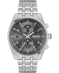 BOSS - Skytraveller Quartz Fashion Chrono Silver-tone Watch 44mm - Lyst