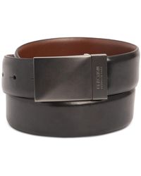 Reaction Kenneth Cole Reversible Black Brown Leather Belt Silver Buckle M 34-36 