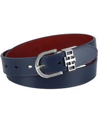 Tommy Hilfiger - 2-in-1 Reversible Th Monogram Strap Keeper Dress Casual Belt - Lyst