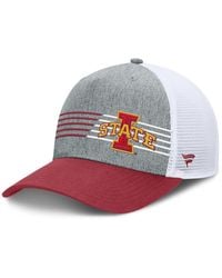 Fanatics - Heather Gray/cardinal Iowa State Cyclones Profile Trucker Adjustable Hat - Lyst