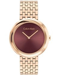 Calvin Klein - Twisted Bezel -tone Stainless Steel Bracelet Watch 34mm - Lyst