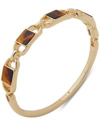 Anne Klein - Gold-tone Tortoise-look Oval Link Bangle Bracelet - Lyst