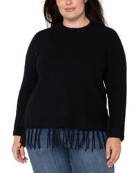 Liverpool Los Angeles - Plus Size Fringe Dolman Long Sleeve Sweater - Lyst
