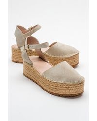 Forever & Always Shoes - Viba Leather Esprarille Platform Wedge Sandals - Lyst