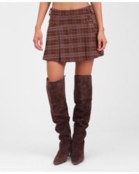 Avec Les Filles - Pleated Mini Skater Skorts - Lyst