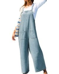 CUPSHE - Laid Back Layers Blue Jumpsuit - Lyst