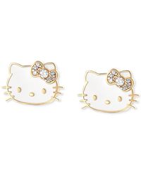 Macy's - Hello Kitty Diamond & Enamel Stud Earrings (1/20 Ct. T.w. - Lyst