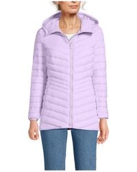 Lands' End - Wanderweight Packable Down Hooded Long Jacket - Lyst