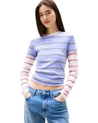 Tommy Hilfiger - Slim Essential Ribbed Badge T-shirt - Lyst