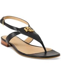 Ralph Lauren - Everly Thong Flat Sandals - Lyst