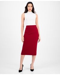 Anne Klein - Pull-on Cable-stitch Midi Skirt - Lyst