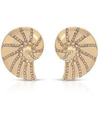 Ettika - Studded Shell Statement Earrings - Lyst