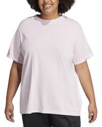 adidas - Plus Size Essentials Cotton Crewneck Short-sleeve Logo T-shirt - Lyst