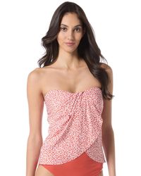Vince Camuto - Leopard-print Draped Tankini Top - Lyst