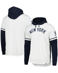'47 - 47 Brand New York Yankees Pinstripe Double Header Pullover Hoodie - Lyst