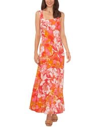 Vince Camuto - Floral Smocked Back Tiered Sleeveless Maxi Dress - Lyst