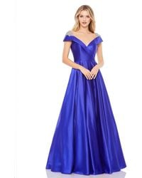 Mac Duggal - Embellished Cap Sleeve V Neck A Line Gown - Lyst