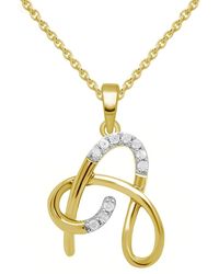 Macy's - Diamond Fancy Initial 18" Pendant Necklace (1/10 Ct. T.w. - Lyst