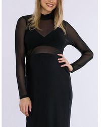 Motherhood Maternity - Maternity Long Sleeve Bodycon Mesh Top - Lyst